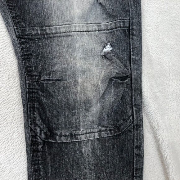 Southpole Mens Jeans Size 32x31 Measured Distressed Straight Biker Black Denim - Picture 10 of 15